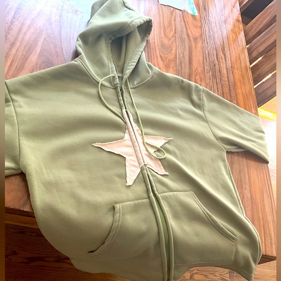 Green star unisex zip up - Picture 1 of 4